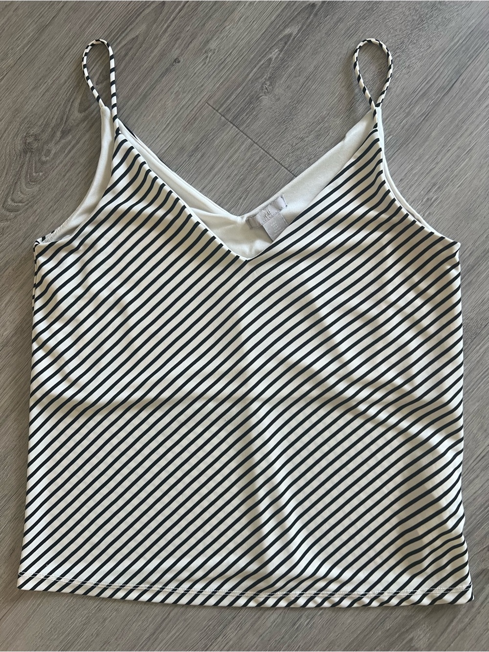 H&M Black & White Striped V-Neck Cami